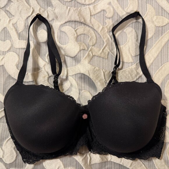 VICTORIAS SECRET DREAM ANGELS LINED DEMI Lace 36D Black - Picture 1 of 4